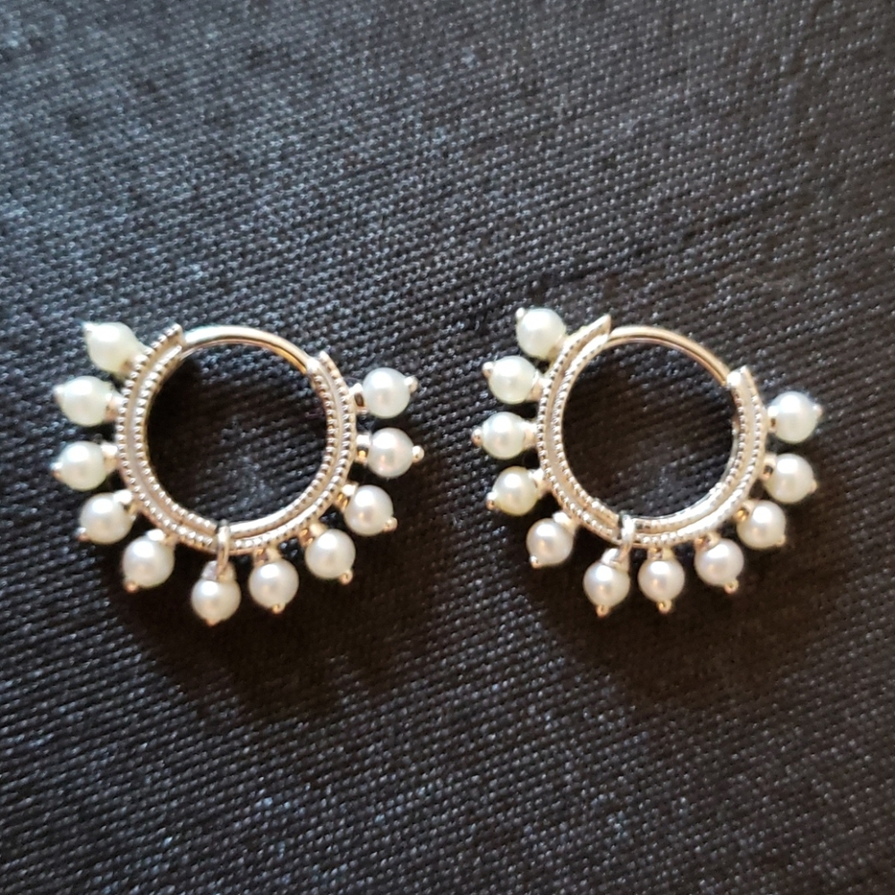 Pair White Gold Maria Tash Coronet Earrings